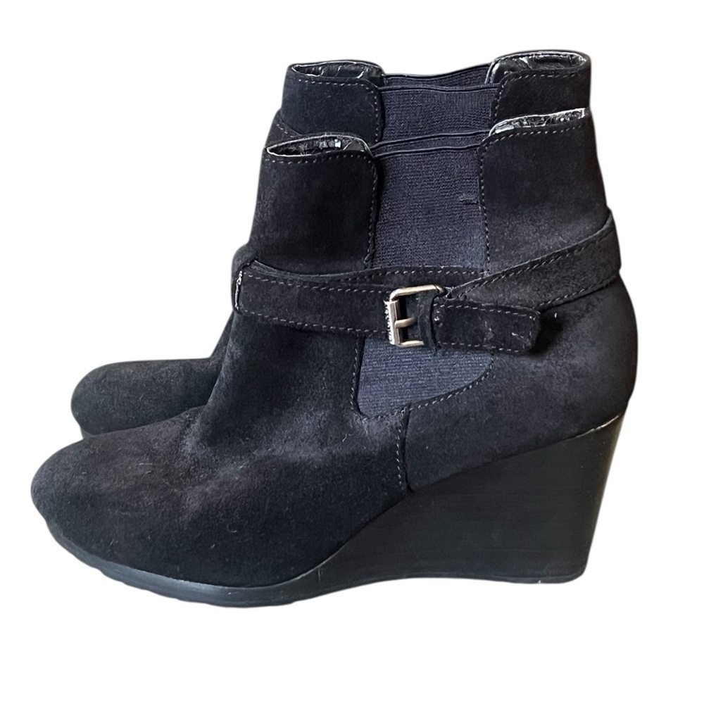 Lauren Ralph Lauren Yasline black suede wedge ankle boots